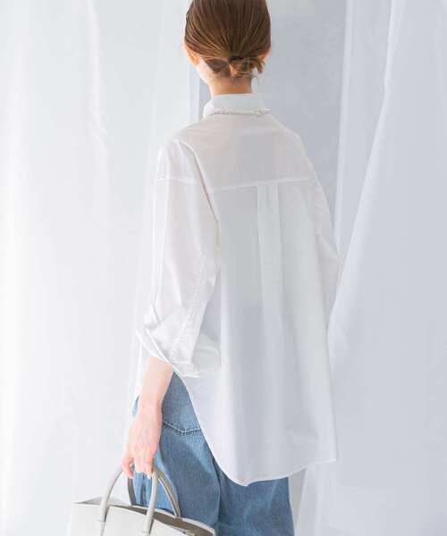 URBAN RESEARCH ROSSO WOMEN(アーバンリサーチ ロッソ)の「レギュラーカラーオーバーシャツ(シャツ/ブラウス・レディース・ブルー系その他/オフホワイト・FREE)」の4枚目の写真