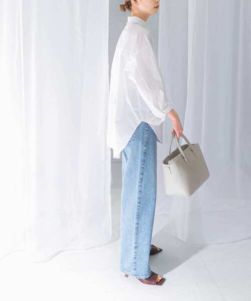 URBAN RESEARCH ROSSO WOMEN(アーバンリサーチ ロッソ)の「レギュラーカラーオーバーシャツ(シャツ/ブラウス・レディース・ブルー系その他/オフホワイト・FREE)」の5枚目の写真
