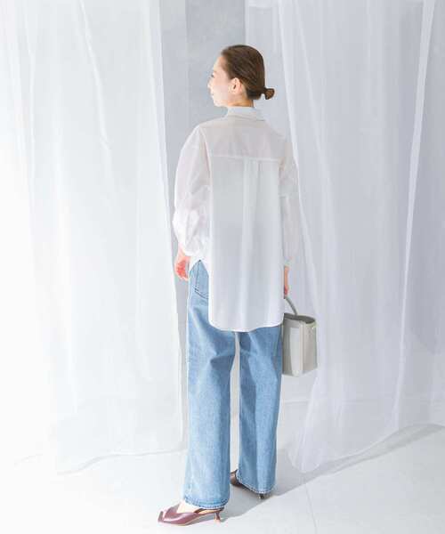 URBAN RESEARCH ROSSO WOMEN(アーバンリサーチ ロッソ)の「レギュラーカラーオーバーシャツ(シャツ/ブラウス・レディース・ブルー系その他/オフホワイト・FREE)」の7枚目の写真