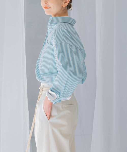 URBAN RESEARCH ROSSO WOMEN(アーバンリサーチ ロッソ)の「レギュラーカラーオーバーシャツ(シャツ/ブラウス・レディース・ブルー系その他/オフホワイト・FREE)」の8枚目の写真