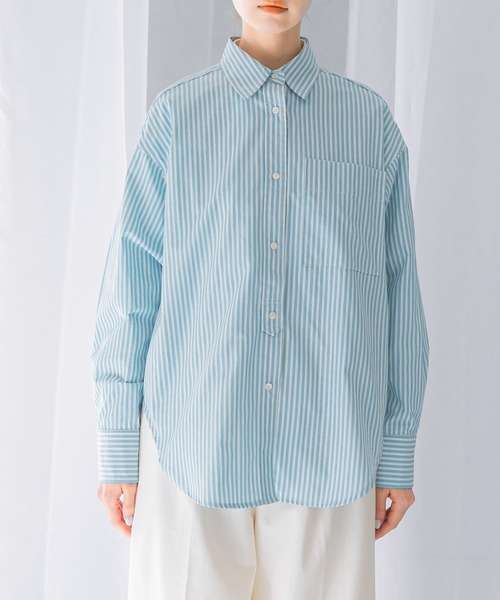URBAN RESEARCH ROSSO WOMEN(アーバンリサーチ ロッソ)の「レギュラーカラーオーバーシャツ(シャツ/ブラウス・レディース・ブルー系その他/オフホワイト・FREE)」の10枚目の写真