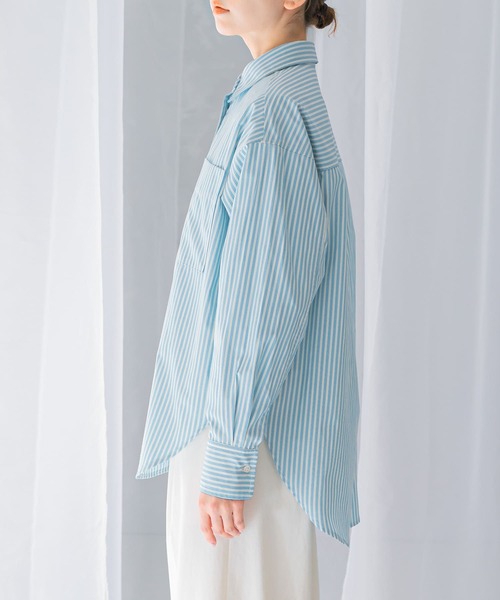 URBAN RESEARCH ROSSO WOMEN(アーバンリサーチ ロッソ)の「レギュラーカラーオーバーシャツ(シャツ/ブラウス・レディース・ブルー系その他/オフホワイト・FREE)」の11枚目の写真