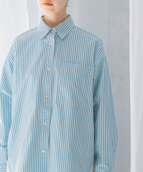 URBAN RESEARCH ROSSO WOMEN(アーバンリサーチ ロッソ)の「レギュラーカラーオーバーシャツ(シャツ/ブラウス・レディース・ブルー系その他/オフホワイト・FREE)」の13枚目の写真