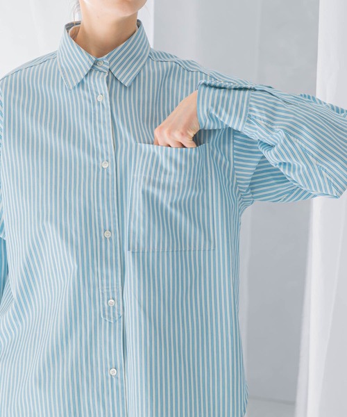 URBAN RESEARCH ROSSO WOMEN(アーバンリサーチ ロッソ)の「レギュラーカラーオーバーシャツ(シャツ/ブラウス・レディース・ブルー系その他/オフホワイト・FREE)」の14枚目の写真