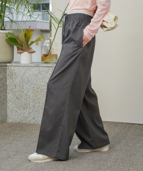Bab（バブ）の「【S・Mサイズ展開】ダブルウエストパンツ（その他パンツ・レディース・ベージュ/チャコールグレー・S/M）」の3枚目の写真