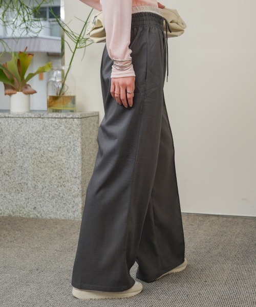 Bab（バブ）の「【S・Mサイズ展開】ダブルウエストパンツ（その他パンツ・レディース・ベージュ/チャコールグレー・S/M）」の5枚目の写真
