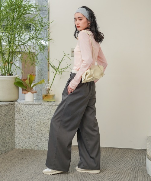 Bab（バブ）の「【S・Mサイズ展開】ダブルウエストパンツ（その他パンツ・レディース・ベージュ/チャコールグレー・S/M）」の6枚目の写真