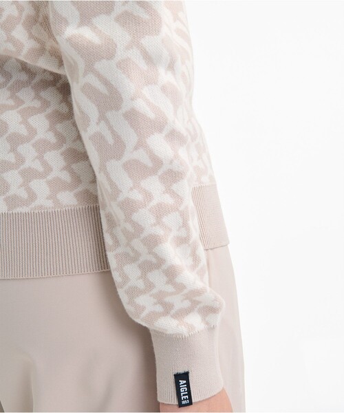 AIGLE(エーグル)の「バーズアイ ジャカードニットセーター(ニット/セーター・レディース・レッド/ブラック/オフホワイト・M/S/L)」の10枚目の写真