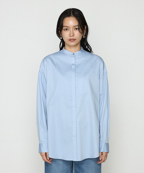 K.T KIYOKO TAKASE（キヨコタカセ）の「コットンサテンオルタージュ ロングシャツ（シャツ/ブラウス・レディース・ホワイト/サックスブルー・9号/7号）」の13枚目の写真