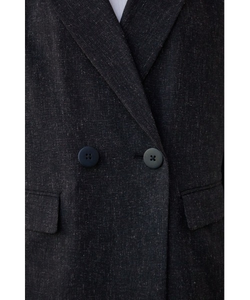 AZUL by moussy（アズールバイマウジー）の「ポリエステルリネンミックスダブルジャケット（テーラードジャケット・レディース・ライトブラック/ライトベージュ・FREE）」の11枚目の写真