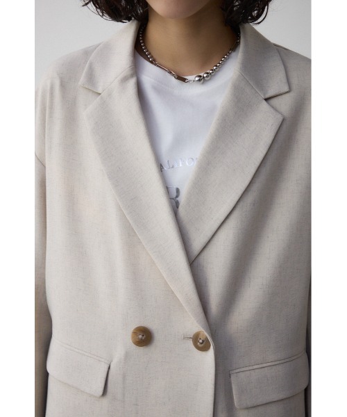 AZUL by moussy（アズールバイマウジー）の「ポリエステルリネンミックスダブルジャケット（テーラードジャケット・レディース・ライトブラック/ライトベージュ・FREE）」の22枚目の写真