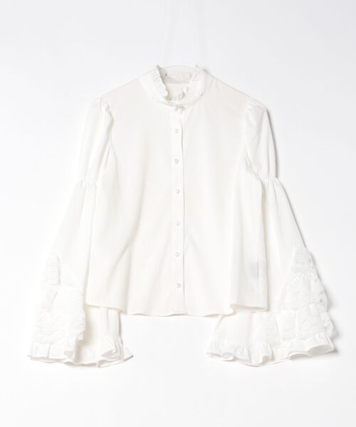 Jamie エーエヌケー（ジェイミーエーエヌケー）の「ジャボ付き姫袖ブラウス（シャツ/ブラウス・レディース・ブラック/ホワイト・M）」の13枚目の写真