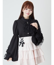 ジャボ付き姫袖ブラウス