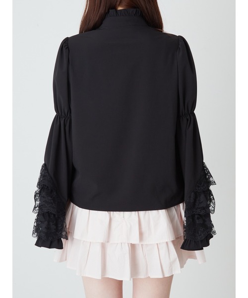 Jamie エーエヌケー（ジェイミーエーエヌケー）の「ジャボ付き姫袖ブラウス（シャツ/ブラウス・レディース・ブラック/ホワイト・M）」の10枚目の写真