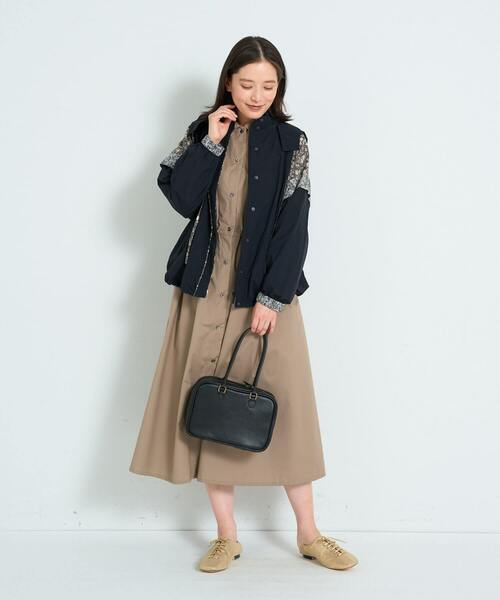 ADIEU TRISTESSE(アデュートリステス)の「綿ポリエステルワンピース(ワンピース・レディース・ブラック/ベージュ・38)」の4枚目の写真