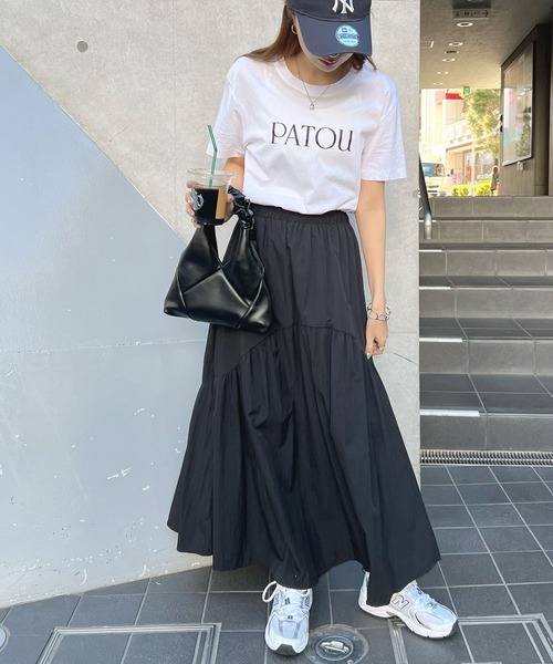 Futier land（フューティアランド）の「ギャザーデザインロングスカート（スカート・レディース・ブラック/ホワイト/ライトイエロー/アイボリー・LARGE/MEDIUM）」の6枚目の写真