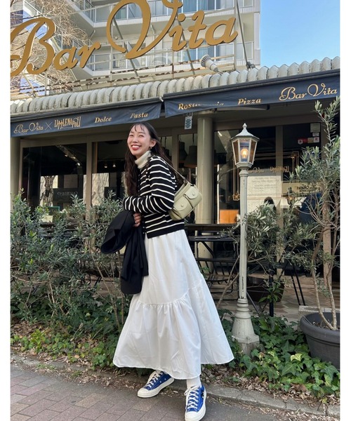 Futier land（フューティアランド）の「ギャザーデザインロングスカート（スカート・レディース・ブラック/ホワイト/ライトイエロー/アイボリー・LARGE/MEDIUM）」の22枚目の写真