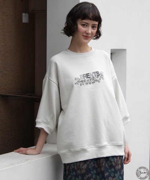 H.A.K（ハク）の「H．A．K×BRENTS　プレミアム裏毛半袖トレーナー（スウェット・レディース・ブラック/ベージュ/チャコール・FREE）」の3枚目の写真