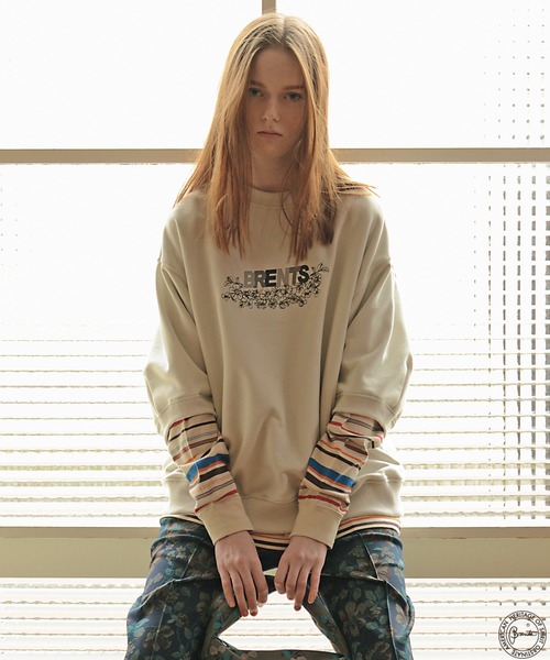 H.A.K（ハク）の「H．A．K×BRENTS　プレミアム裏毛半袖トレーナー（スウェット・レディース・ブラック/ベージュ/チャコール・FREE）」の6枚目の写真