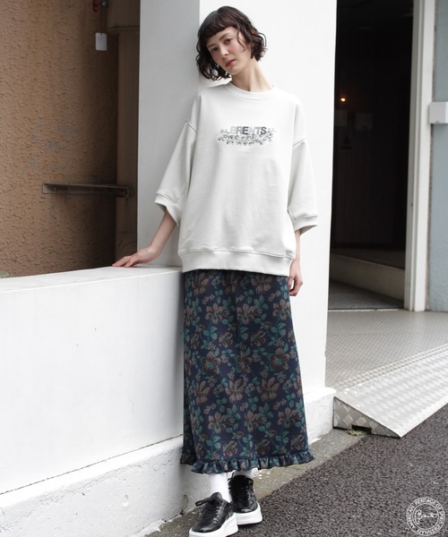H.A.K（ハク）の「H．A．K×BRENTS　プレミアム裏毛半袖トレーナー（スウェット・レディース・ブラック/ベージュ/チャコール・FREE）」の8枚目の写真