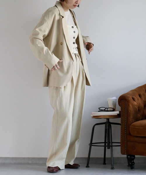 cepo（セポ）の「〈2way〉〈セットアップ対応〉コットンレーヨンスラブトラウザー（スラックス・レディース・オフホワイト/チャコール・S/M）」の11枚目の写真