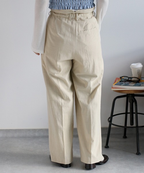 cepo（セポ）の「〈2way〉〈セットアップ対応〉コットンレーヨンスラブトラウザー（スラックス・レディース・オフホワイト/チャコール・S/M）」の5枚目の写真