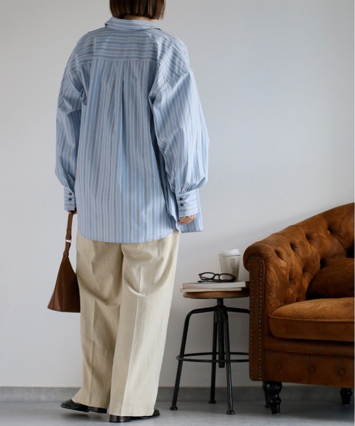 cepo（セポ）の「〈2way〉〈セットアップ対応〉コットンレーヨンスラブトラウザー（スラックス・レディース・オフホワイト/チャコール・S/M）」の10枚目の写真