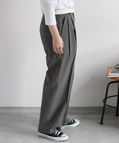 cepo（セポ）の「〈2way〉〈セットアップ対応〉コットンレーヨンスラブトラウザー（スラックス・レディース・オフホワイト/チャコール・S/M）」の16枚目の写真