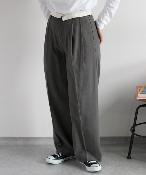 cepo（セポ）の「〈2way〉〈セットアップ対応〉コットンレーヨンスラブトラウザー（スラックス・レディース・オフホワイト/チャコール・S/M）」の18枚目の写真