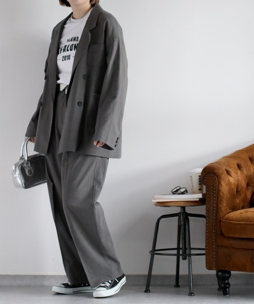 cepo（セポ）の「〈2way〉〈セットアップ対応〉コットンレーヨンスラブトラウザー（スラックス・レディース・オフホワイト/チャコール・S/M）」の22枚目の写真