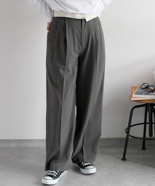cepo（セポ）の「〈2way〉〈セットアップ対応〉コットンレーヨンスラブトラウザー（スラックス・レディース・オフホワイト/チャコール・S/M）」の13枚目の写真