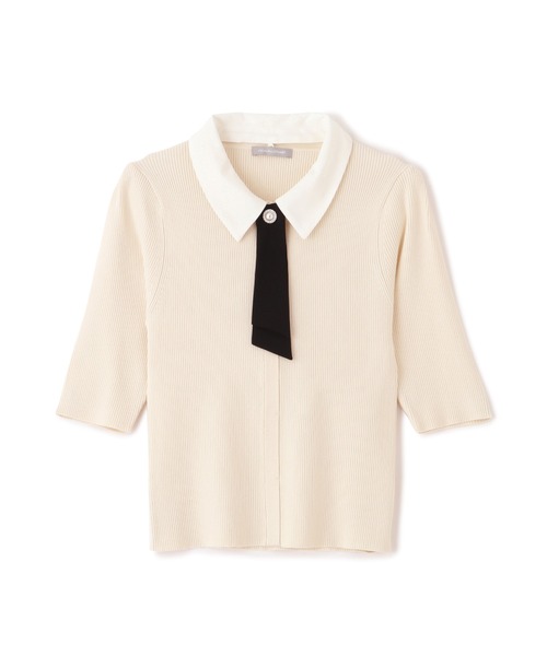 JILL by JILL STUART(ジルバイジルスチュアート)の「◇襟付きリボンタイニットトップス 5分袖(ニット/セーター・レディース・グレー/ブルー/ブラック/ホワイト系その他・FREE)」の12枚目の写真