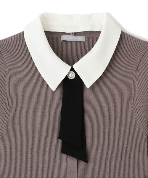 JILL by JILL STUART(ジルバイジルスチュアート)の「◇襟付きリボンタイニットトップス 5分袖(ニット/セーター・レディース・グレー/ブルー/ブラック/ホワイト系その他・FREE)」の18枚目の写真