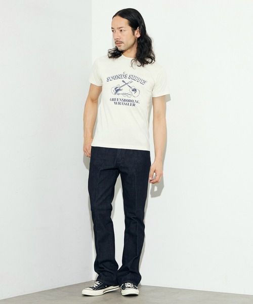 Wrangler（ラングラー）の「Wrangler/ラングラー クルーネックTシャツ（Tシャツ/カットソー・メンズ・ホワイト/チャコールグレー・LARGE/MEDIUM/X-LARGE）」の3枚目の写真