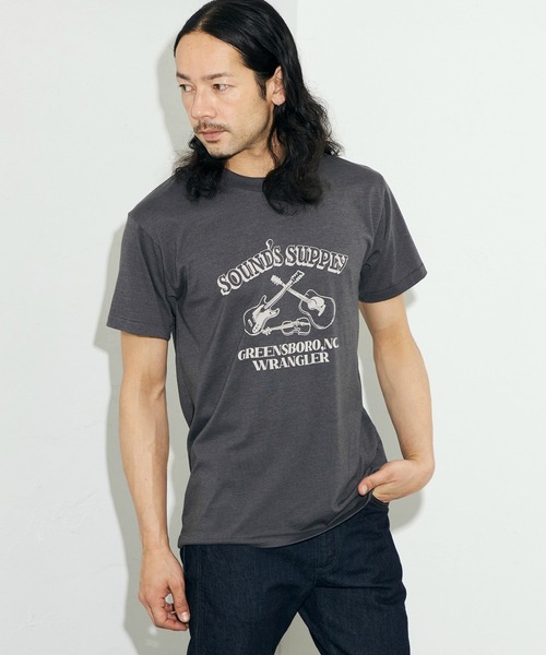 Wrangler（ラングラー）の「Wrangler/ラングラー クルーネックTシャツ（Tシャツ/カットソー・メンズ・ホワイト/チャコールグレー・LARGE/MEDIUM/X-LARGE）」の4枚目の写真