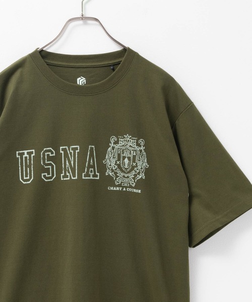 Mac-House(マックハウス)の「T-GRAPHICS ミニタリーデザイン半袖Tシャツ(Tシャツ/カットソー・メンズ・オートミール/ネイビー/ベージュ/カーキ/チャコールグレー・S/M/L/XL)」の5枚目の写真