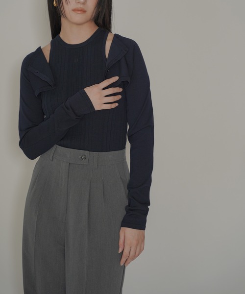 KINO THE KEI（キノザケイ）の「タック ワイド パンツ KINO THE KEI（その他パンツ・レディース・グレー/ブラック/ベージュ・M/S）」の7枚目の写真