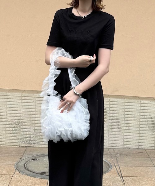 H.TOKYO(エイチトウキョウ)の「H.TOKYO × mimi / フリルワンショルダーバッグ(ショルダーバッグ・レディース・ホワイト/ブラック・FREE)」の13枚目の写真