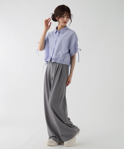 GLOBAL WORK（グローバルワーク）の「ターンベルトワイドパンツ/AND YUA ANY/319425（スラックス・キッズ・ブラック/グレー・SMALL/MEDIUM）」の11枚目の写真