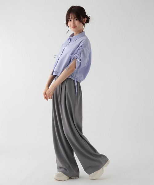 GLOBAL WORK（グローバルワーク）の「ターンベルトワイドパンツ/AND YUA ANY/319425（スラックス・キッズ・ブラック/グレー・SMALL/MEDIUM）」の12枚目の写真