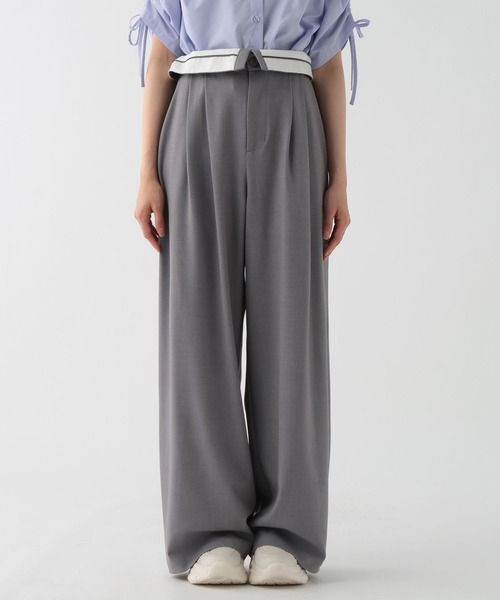 GLOBAL WORK（グローバルワーク）の「ターンベルトワイドパンツ/AND YUA ANY/319425（スラックス・キッズ・ブラック/グレー・SMALL/MEDIUM）」の13枚目の写真