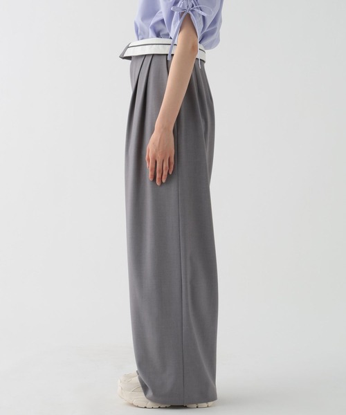 GLOBAL WORK（グローバルワーク）の「ターンベルトワイドパンツ/AND YUA ANY/319425（スラックス・キッズ・ブラック/グレー・SMALL/MEDIUM）」の14枚目の写真