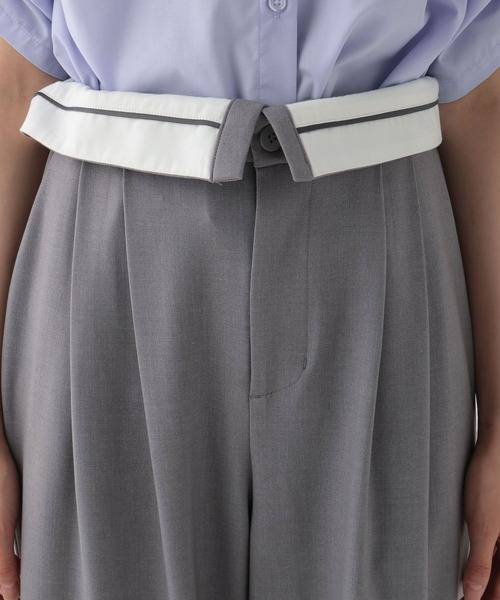 GLOBAL WORK（グローバルワーク）の「ターンベルトワイドパンツ/AND YUA ANY/319425（スラックス・キッズ・ブラック/グレー・SMALL/MEDIUM）」の17枚目の写真