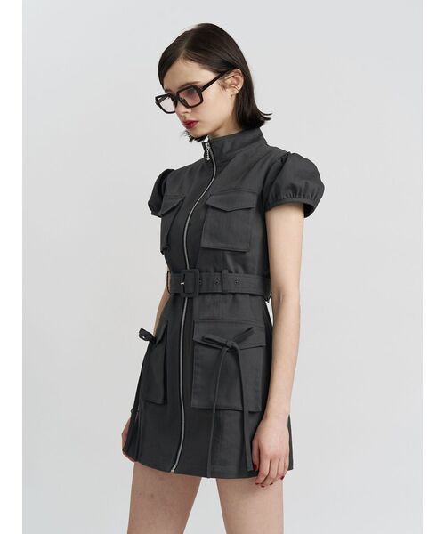 jouetie（ジュエティ）の「ミリタリーZIPミニワンピース（ワンピース・レディース・ブラック/カーキ/ブルー・MEDIUM）」の7枚目の写真
