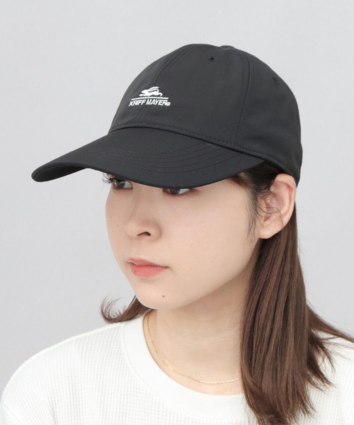 KRIFF MAYER（クリフメイヤー）の「撥水加工 ナイロン ロングビルキャップ 吸汗速乾スベリ使用 つば長 深め（キャップ・メンズ・ブラック・FREE）」の4枚目の写真
