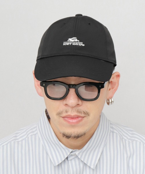 KRIFF MAYER（クリフメイヤー）の「撥水加工 ナイロン ロングビルキャップ 吸汗速乾スベリ使用 つば長 深め（キャップ・メンズ・ブラック・FREE）」の5枚目の写真