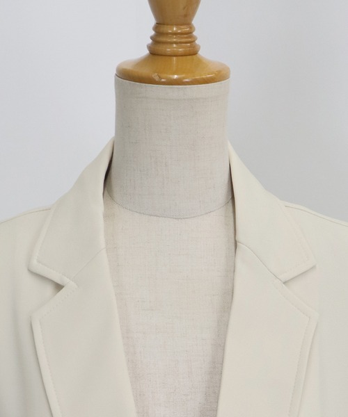BLUEEAST（ブルーイースト）の「《新色追加》リネンライク半袖シャツジャケット（テーラードジャケット・レディース・ベージュ/アイボリー/ブラック/ブラウン/ネイビー・MEDIUM）」の11枚目の写真