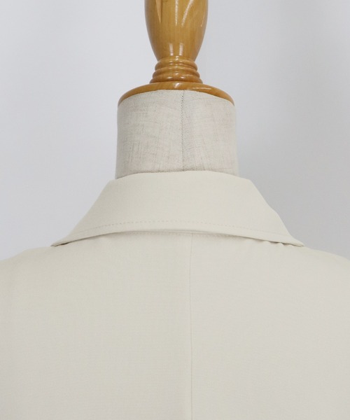 BLUEEAST（ブルーイースト）の「《新色追加》リネンライク半袖シャツジャケット（テーラードジャケット・レディース・ベージュ/アイボリー/ブラック/ブラウン/ネイビー・MEDIUM）」の10枚目の写真