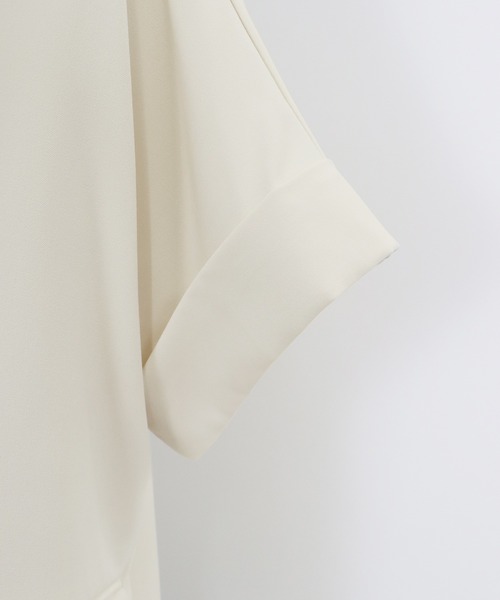 BLUEEAST（ブルーイースト）の「《新色追加》リネンライク半袖シャツジャケット（テーラードジャケット・レディース・ベージュ/アイボリー/ブラック/ブラウン/ネイビー・MEDIUM）」の8枚目の写真