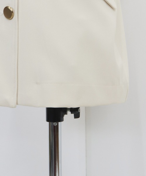 BLUEEAST（ブルーイースト）の「《新色追加》リネンライク半袖シャツジャケット（テーラードジャケット・レディース・ベージュ/アイボリー/ブラック/ブラウン/ネイビー・MEDIUM）」の7枚目の写真